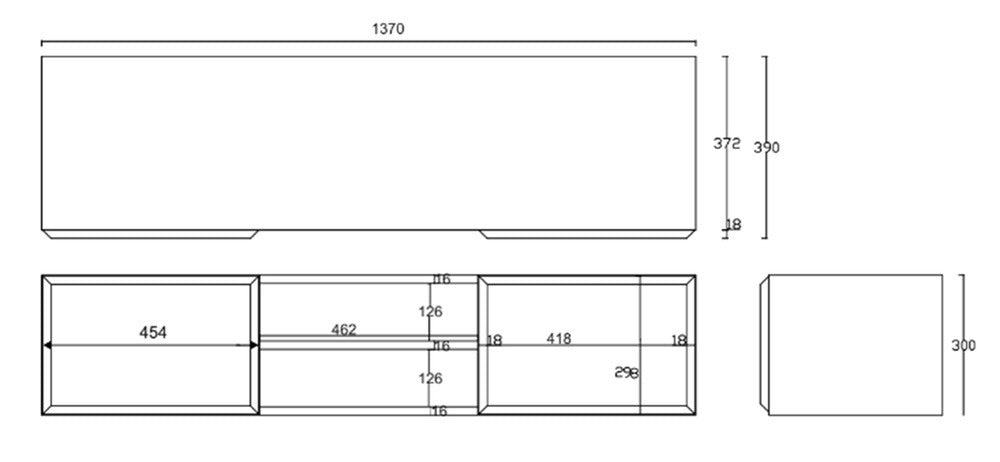 TV spintelė OLINE, 137 cm, smėlinė