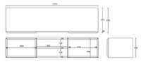 TV spintelė OLINE, 137 cm, smėlinė