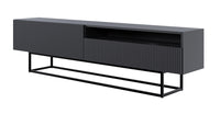 TV spintelė GREYA, juoda, 175 cm, juodos kojos