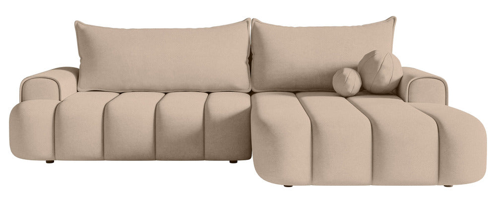 Kampinė sofa ELIN, smėlinis veliūras