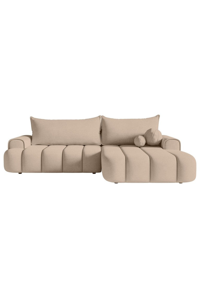 Kampinė sofa ELIN, smėlinis veliūras