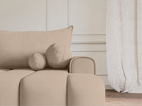Kampinė sofa ELIN, smėlinis veliūras