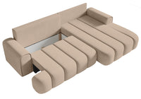 Kampinė sofa ELIN, smėlinis veliūras