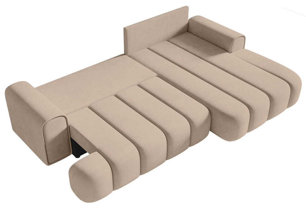 Kampinė sofa ELIN, smėlinis veliūras