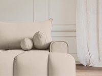 Kampinė sofa ELIN, pilkai smėlinis veliūras