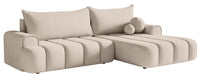 Kampinė sofa ELIN, pilkai smėlinis veliūras