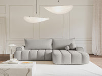 Kampinė sofa ELIN, šviesiai pilka bouclé