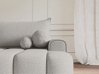Kampinė sofa ELIN, šviesiai pilka bouclé