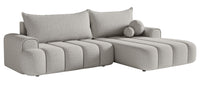 Kampinė sofa ELIN, šviesiai pilka bouclé