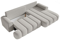 Kampinė sofa ELIN, šviesiai pilka bouclé