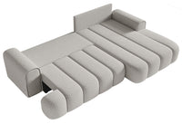 Kampinė sofa ELIN, šviesiai pilka bouclé