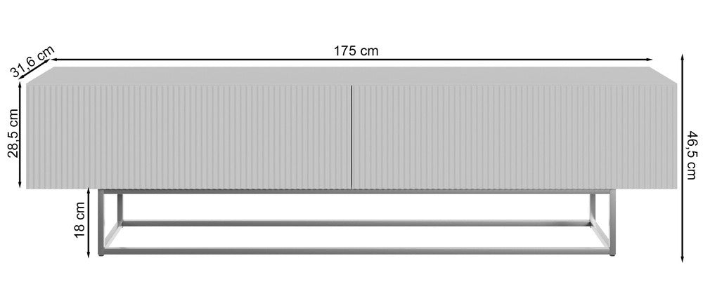 TV spintelė GREYA, juoda, 175 cm, auksinės kojos, 2