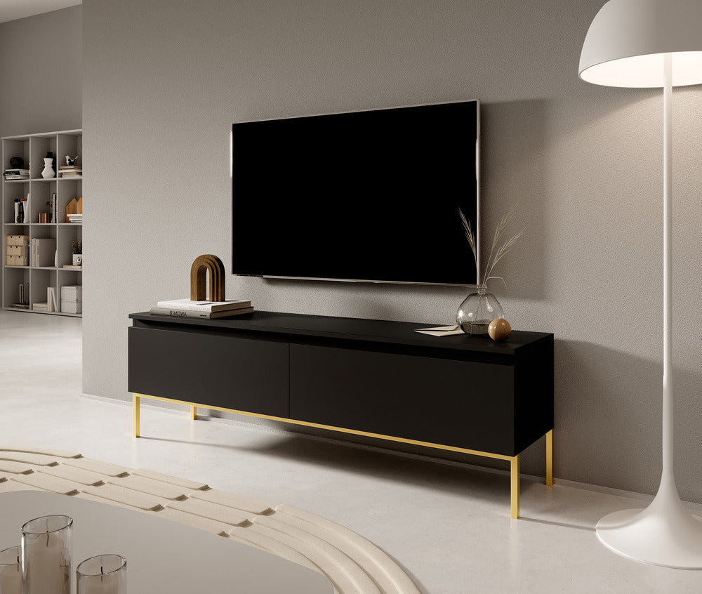 TV spintelė SVEN, juoda, 150 cm, auksinės kojos