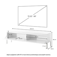 TV spintelė SVEN, juoda, 150 cm, auksinės kojos