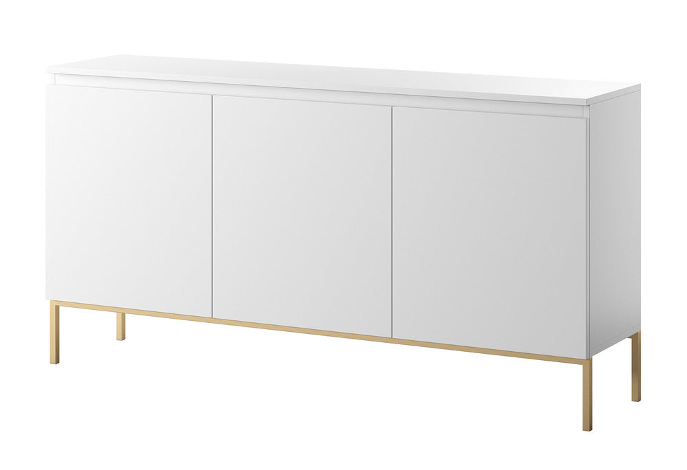 Komoda SVEN, balta, 150 cm, auksinės kojos