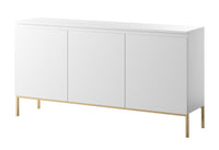 Komoda SVEN, balta, 150 cm, auksinės kojos