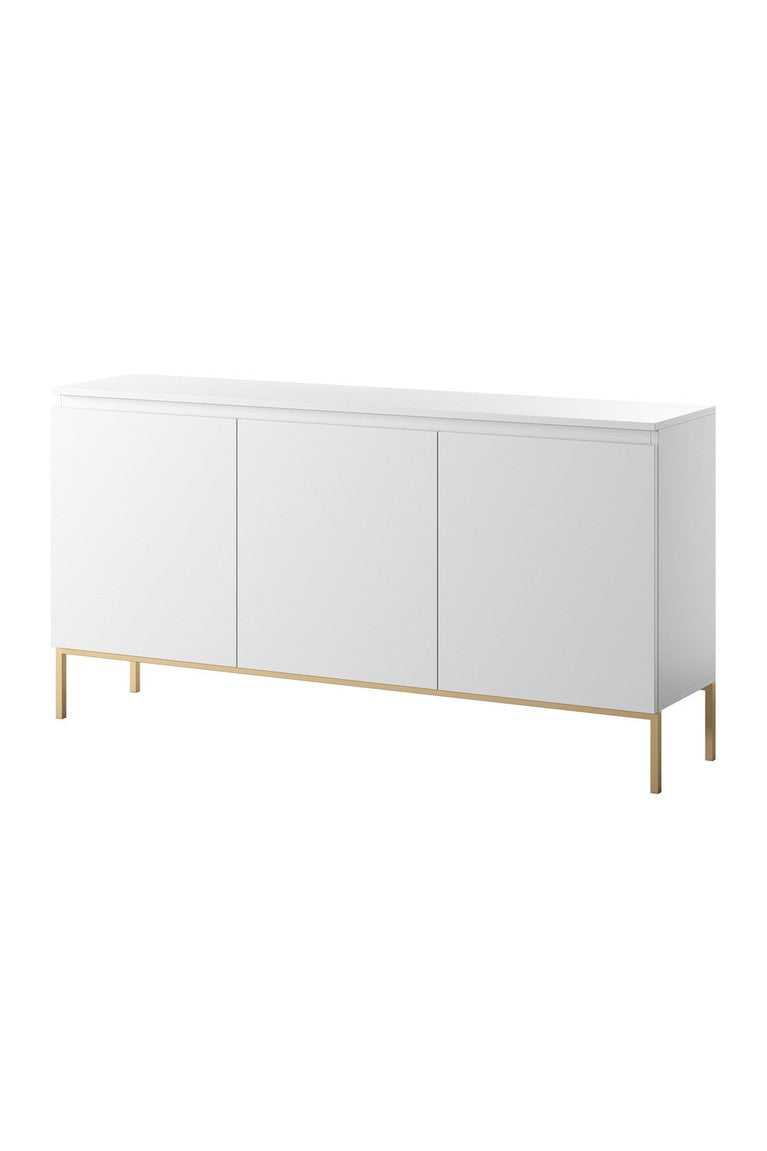 Komoda SVEN, balta, 150 cm, auksinės kojos