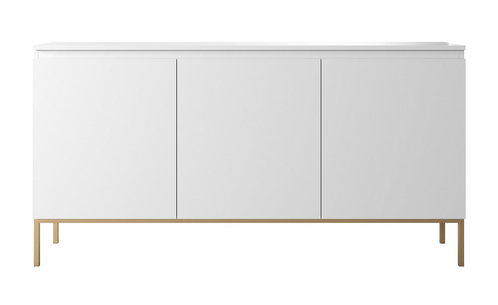 Komoda SVEN, balta, 150 cm, auksinės kojos