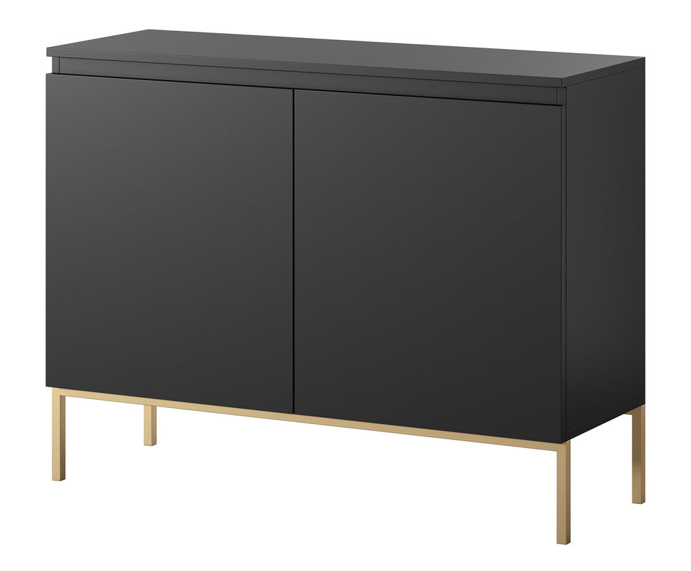 Komoda SVEN, juoda, 100 cm, auksinės kojos