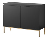 Komoda SVEN, juoda, 100 cm, auksinės kojos