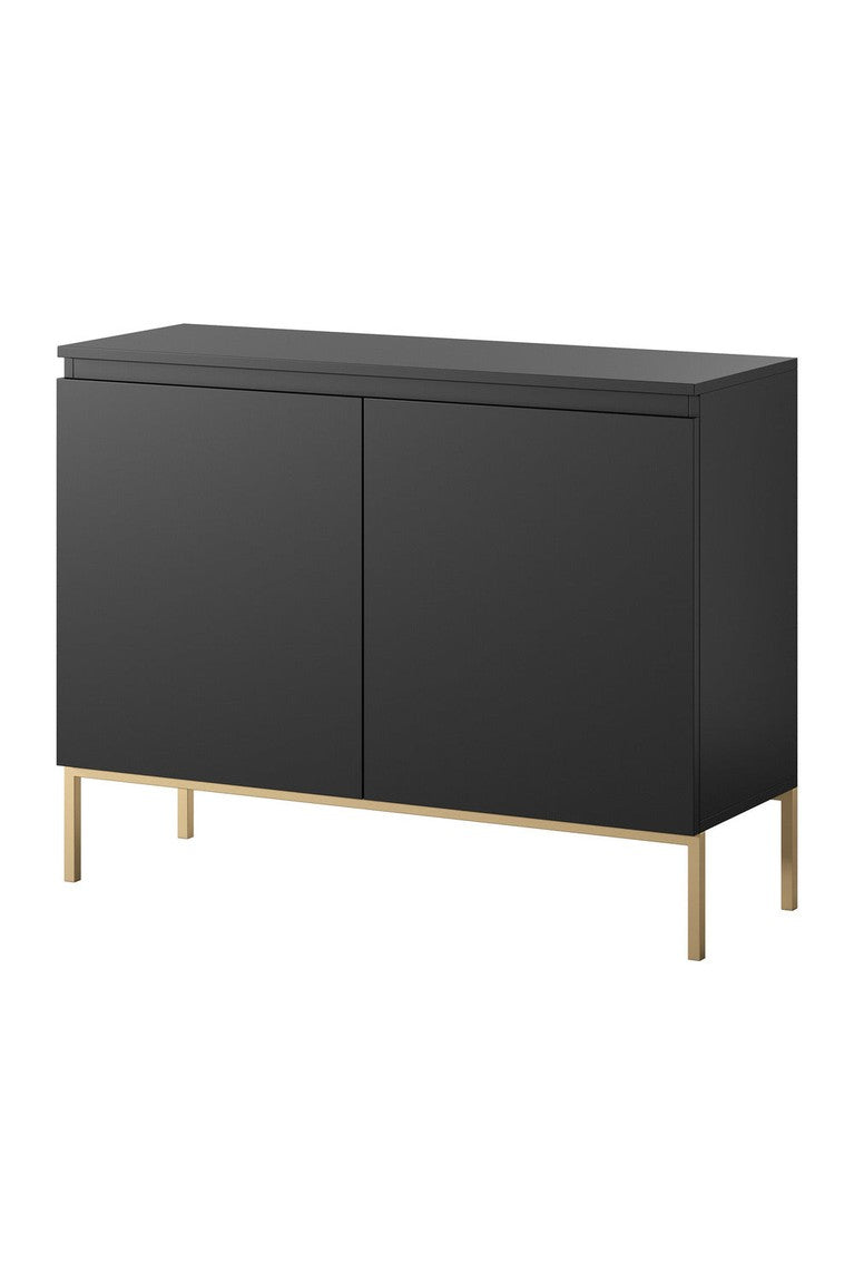 Komoda SVEN, juoda, 100 cm, auksinės kojos
