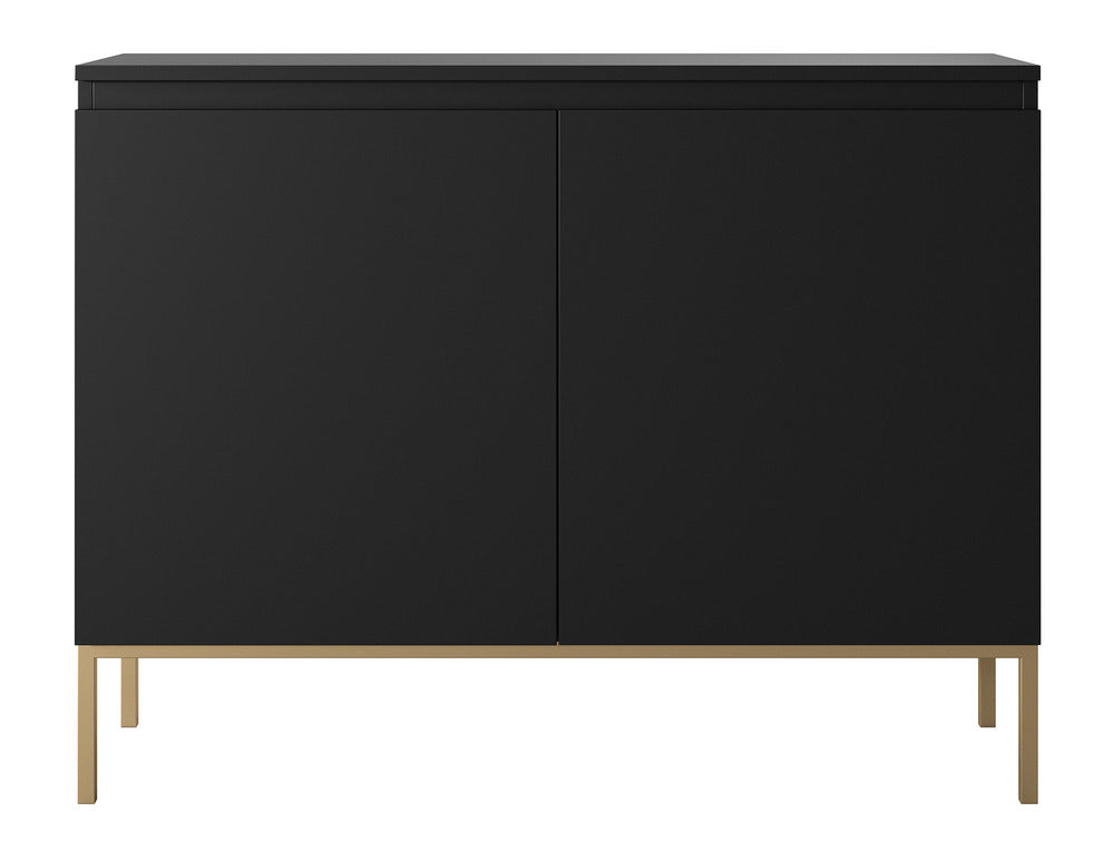Komoda SVEN, juoda, 100 cm, auksinės kojos
