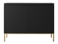 Komoda SVEN, juoda, 100 cm, auksinės kojos