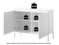 Komoda SVEN, juoda, 100 cm, auksinės kojos