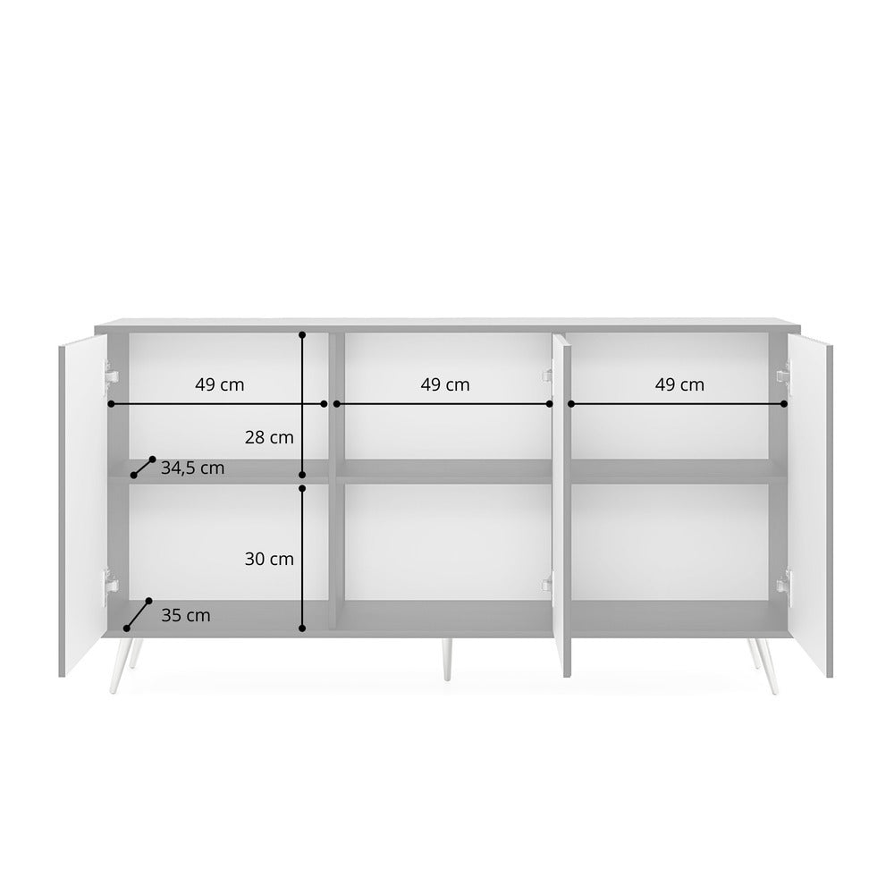 Komoda MAGNUS, 154 cm, juoda, Wotan