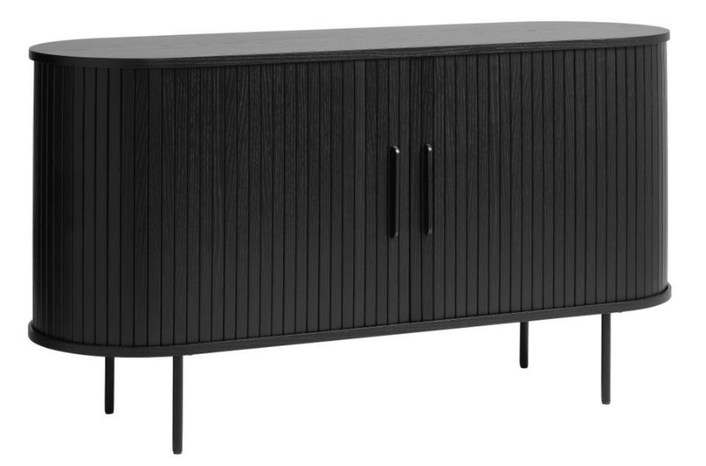 Komoda HALDOR, 140 cm, juodas, ąžuolas