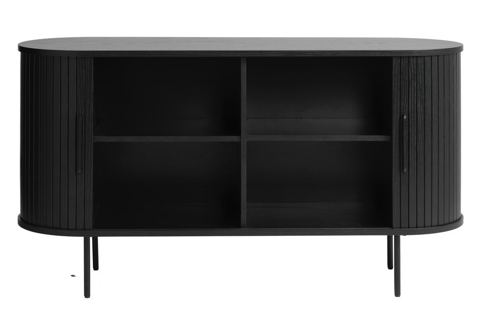 Komoda HALDOR, 140 cm, juodas, ąžuolas