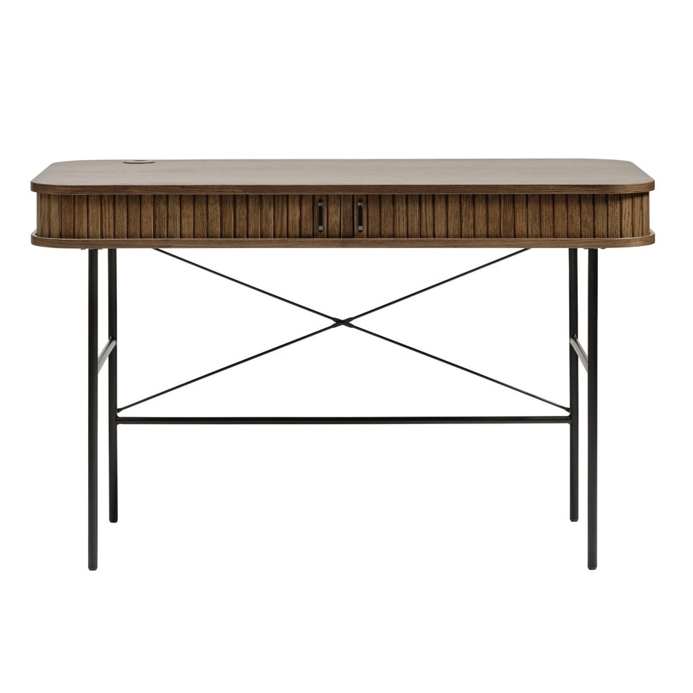 Rašomas stalas, HALDOR, 120 cm, degintas, ąžuolas