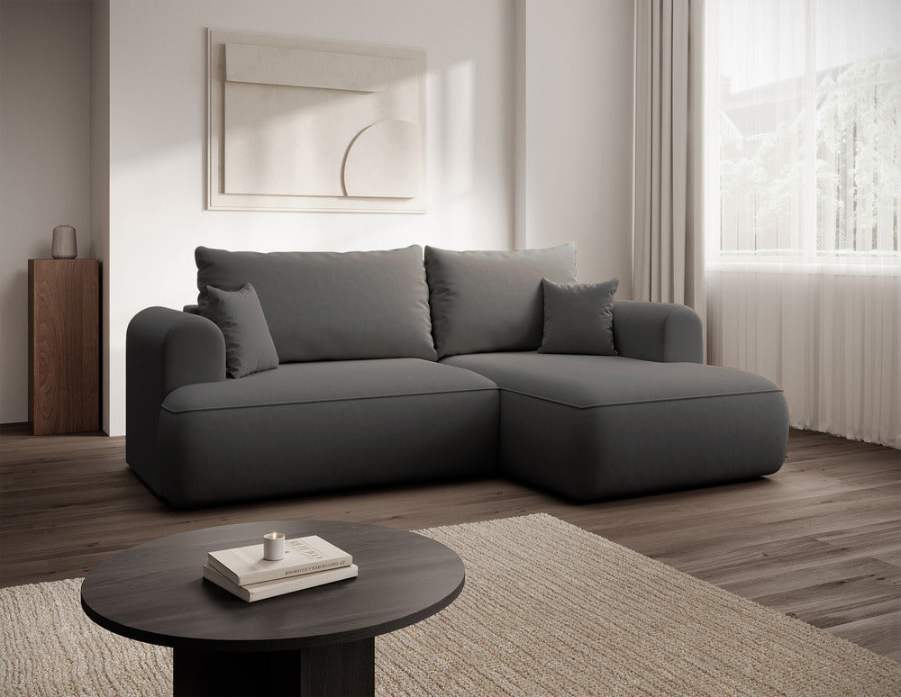 Kampinė sofa CORMAC mini, tamsiai pilka, dešinė
