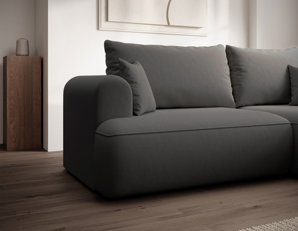 Kampinė sofa CORMAC mini, tamsiai pilka, dešinė