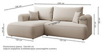 Kampinė sofa CORMAC mini, tamsiai pilka, dešinė
