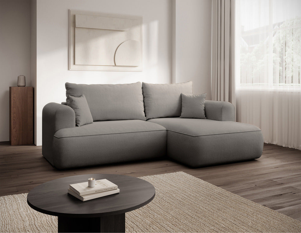 Kampinė sofa CORMAC mini, pilkai smėlinė Storm, dešinė