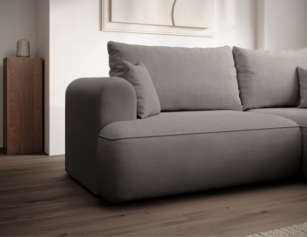 Kampinė sofa CORMAC mini, pilkai smėlinė Storm, dešinė