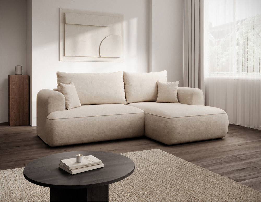 Kampinė sofa CORMAC mini, kreminė Storm, dešinė