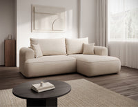 Kampinė sofa CORMAC mini, kreminė Storm, dešinė