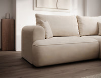 Kampinė sofa CORMAC mini, kreminė Storm, dešinė