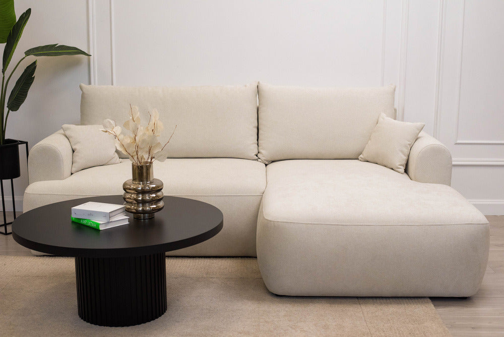 Kampinė sofa CORMAC mini, kreminė Storm, dešinė