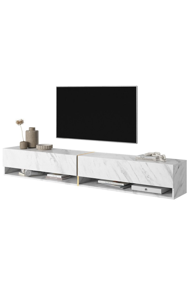 TV spintelė FIONNA, 200 cm, balta