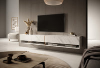 TV spintelė FIONNA, 200 cm, balta