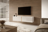 TV spintelė FREJA, 140 cm, marmuras+auksinė