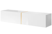 TV spintelė FREJA, 140 cm, marmuras+auksinė