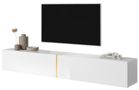 TV spintelė FREJA, 200 cm, balta+auksinė