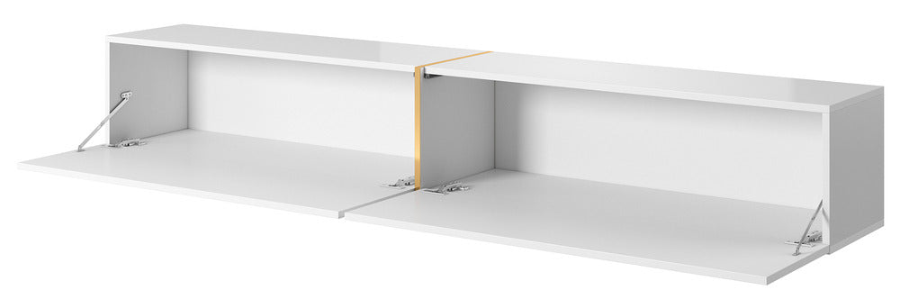 TV spintelė FREJA, 200 cm, balta+auksinė