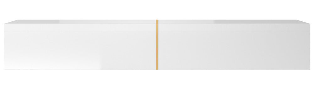 TV spintelė FREJA, 200 cm, balta+auksinė