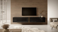 TV spintelė FREJA, 200 cm, juoda+auksinė