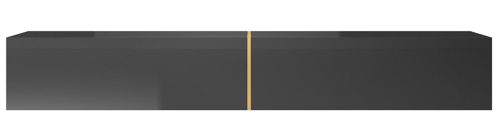 TV spintelė FREJA, 200 cm, juoda+auksinė